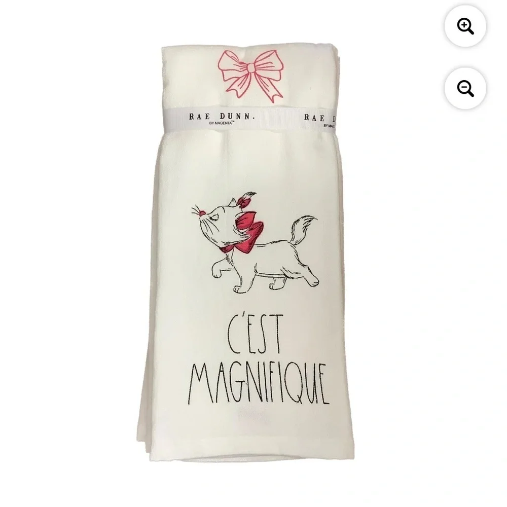 2 Pk Rae Dunn Disney Aristocats Marie C’est Magnifique Kitchen Towel Set NEW